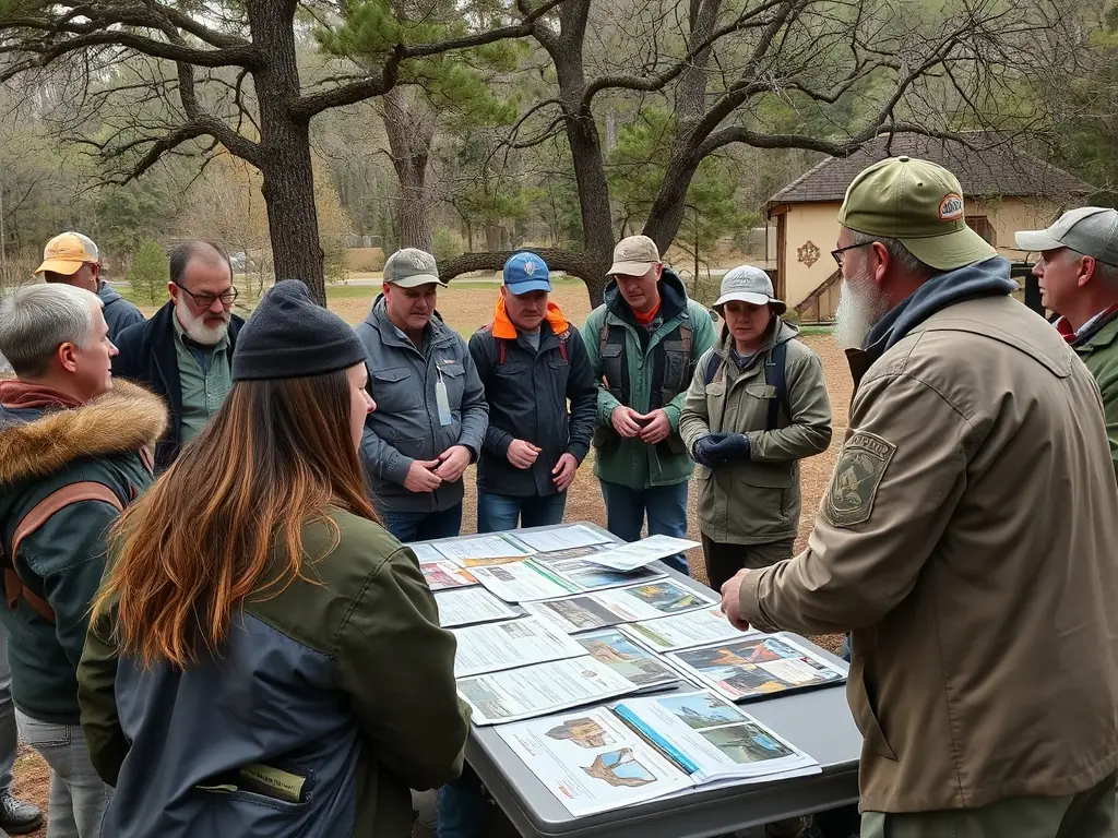 A community workshop where ACCA members are teaching local residents about wildlife conservation and responsible hunting.