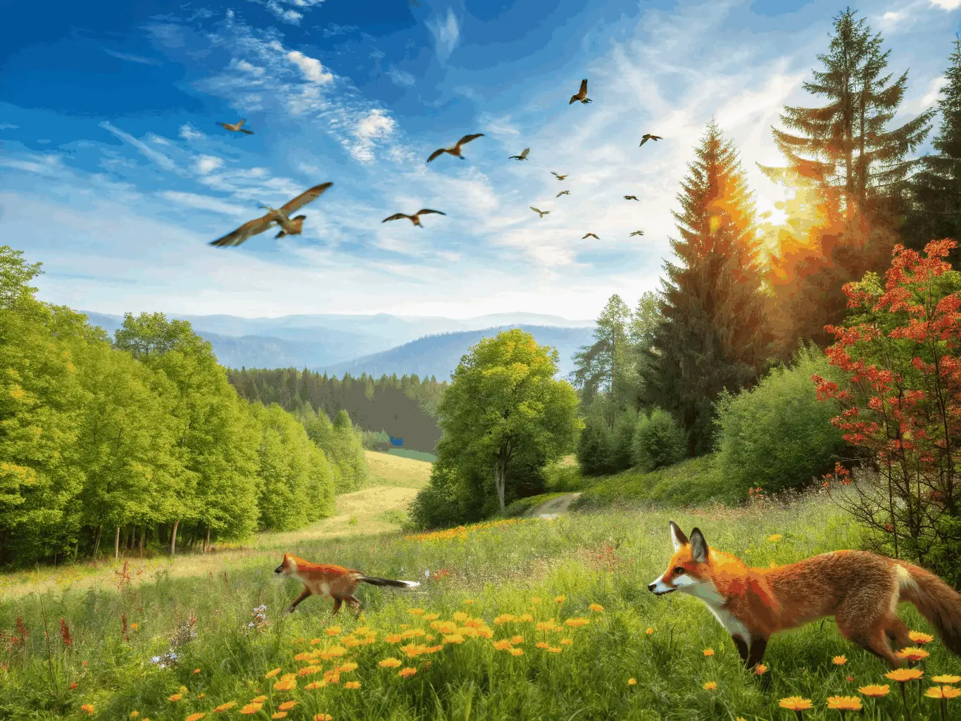 An image of a diverse array of native wildlife in their natural habitat, highlighting biodiversity and ACCA's Biodiversity Preservation Initiatives.